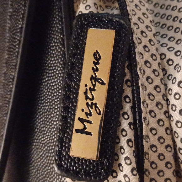 4/$60 Black Faux-Leather Crossbody Bag With Gold Accent - Picture 4 of 8